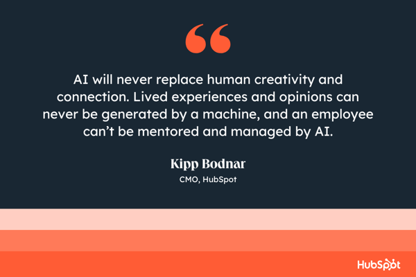 Kipp Bodnar, CMO, HubSpot, AI quote